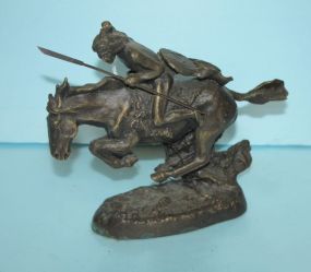 Small Bronze of Indian on Horse