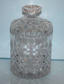 Press Glass Covered Biscuit Jar