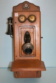 20th Century Oak North Electric Company Wall Telephone