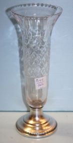 Sterling Weighted Glass Bud Vase