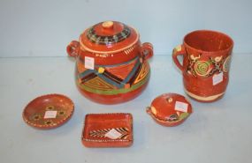Five Pieces of Painted Mexican Pottery