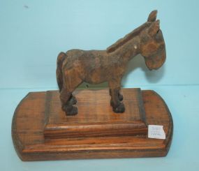 Carved Donkey on Stand