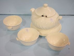 Ceramic Tureen with Three Bowls