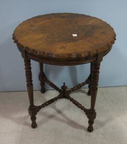 Vintage Walnut Scallop-top End Table