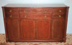 Mahogany String Inlaid Sideboard with Cookie Corners