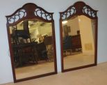 Pair of Mahogany Hanging Mirrors