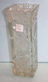 Early 20th Century Pressed and Cut Glass Square Vase