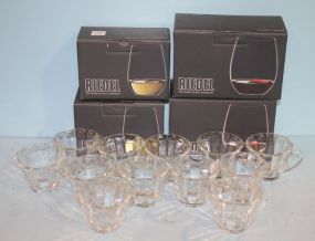 Set of Twelve Punch Cups and Four Wine Glasses