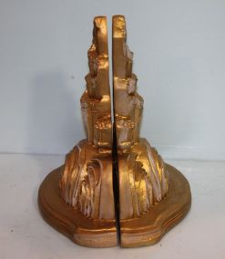 Pair of Gold Painted Resin Wall Sconces