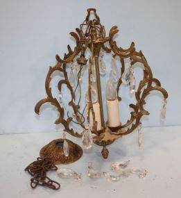 Brass and Crystal Fixture