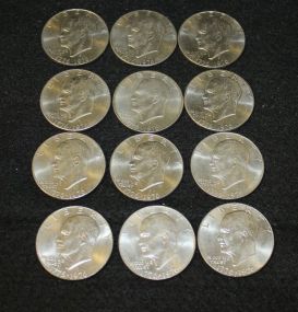Twelve 1776-1976 Bicentennial Eisenhower Dollars