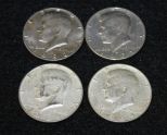 Four Kennedy Half Dollars