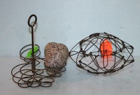 Wire Egg Basket and Holder