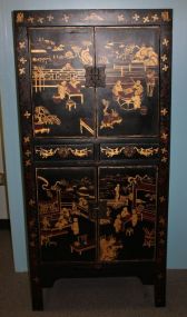 Black Lacquer Oriental Cabinet