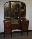 Walnut Depression Triple Mirror Vanity