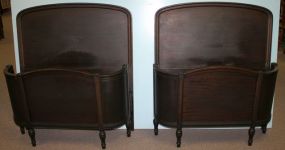 Pair of Mahogany Twin Size Beds