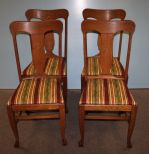 Oak Claw Foot Tea Back Chairs