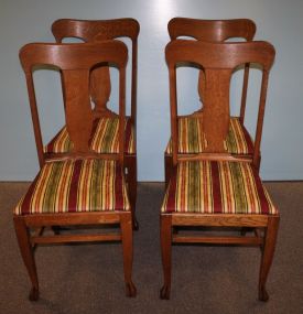 Oak Claw Foot Tea Back Chairs