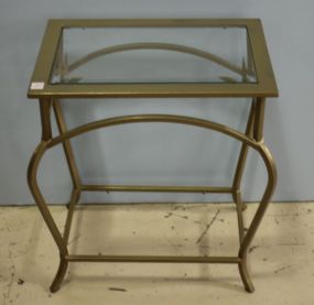 Contemporary Glass Top Side Table
