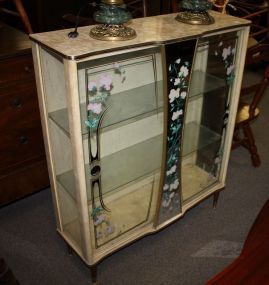 Contemporary Side Cabinet with Vinyl Inset and Two Doors