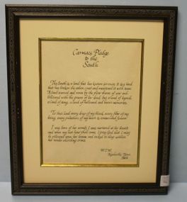 Framed Pledge to the South