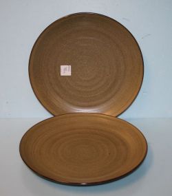 Two Stoneware Dinner Plates
