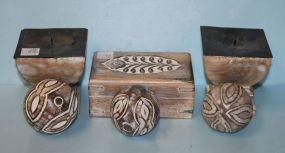 Several Wood Carved, Distressed Pieces