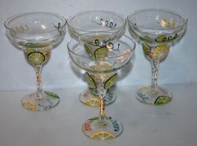 Four Martini Glasses
