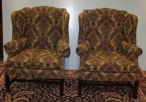 Pair of Chinese Chippendale Wing Chairs