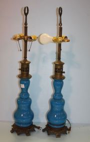 Pair of Blue Lamps