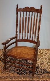 Arm Rocker with Cat TailSpindles and Cane Seat