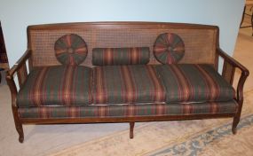 Vintage Sofa with Cane Back and Arms