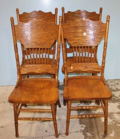Set of Four Oak Side Chairs