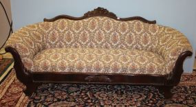 Victorian Sofa with Fruit Carved Crest