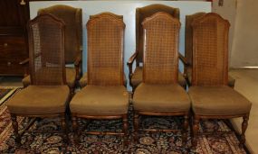 Set of 8 Oak High back Dining Chairs