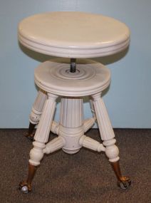 White Piano Stool