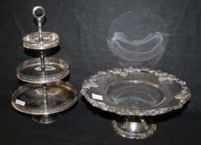 Two Silverplate Compotes Silverplate Three Tier Compote (13