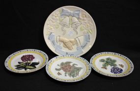 Wedding Plate and Three Contemporary Plates