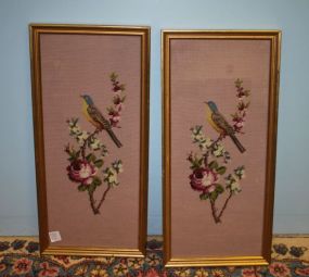 Two Needlepoint Pictures of Birds