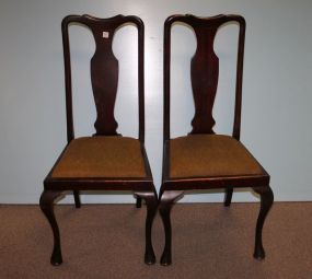 Pair of Mahogany Queen Anne Chairs