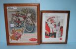 Two Framed Christmas Advertising Prints
