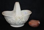 Porcelain Basket and a Pottery Dish