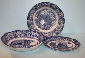 Made in England Liberty Blue Dish and Two Bowls