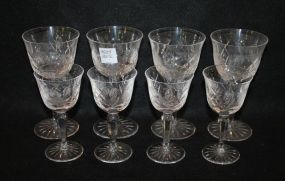 Eight Cut Glass Glasses