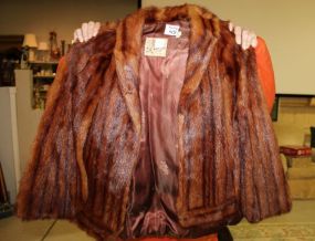 Fur Cape along with a Black Coat with Fake Mink Collar