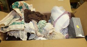 Group of Crochet Dollies and Other Vintage Linens