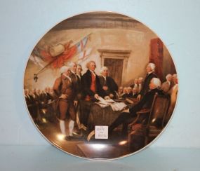 German Painted Plate of Declaration of Independence