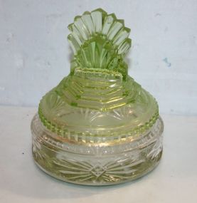 Art Deco Glass Powder Jar
