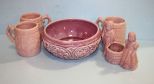 Five Pink Ceramic Pieces