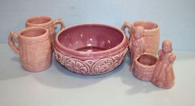 Five Pink Ceramic Pieces